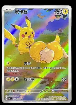 Pikachu Psyduck Fan art Rare Holo Pokemon Card NM - Image 1