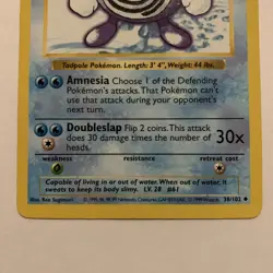 POKEMON CARD BASE SET 1999 - POLIWHIRL 38/102 (NON-HOLO) - SHADOWLESS - Image 3