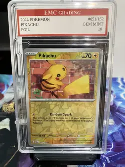 PIKACHU 2024 FOIL #051/162 Pokemon Card GRADED 10 TCG CCG - Image 1