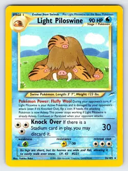 Light Piloswine 26/105 2002 Neo Destiny Pokemon Card TCG WOTC Vintage Rare - VLP - Image 1