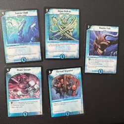 5X lot duel masters cards Water Vinttage 2004 Hunter Fish Faerie Brain Serum - Image 1