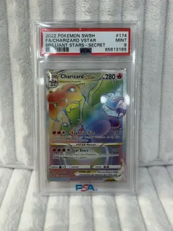 pokemon cards Charizard Vstar 2022 Brilliant Stars psa 9 Mint No Reserve - Image 1