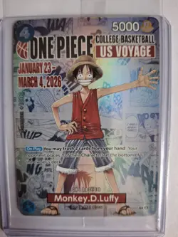 One Piece College Basketball US Voyage Monkey D. Luffy Card ~ IN HAND ~ UNOPENED - Image 2