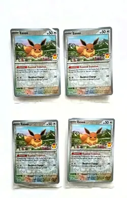 4 x Pokemon Day Eevee Promo Card 074/131 Stamped, New & Sealed - 4 Card PLAYSET - Image 1