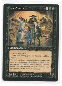 Magic the Gathering ~ MTG ~ 1x Ebon Praetor ~ M/NM ~ FALLEN EMPIRES - Image 1