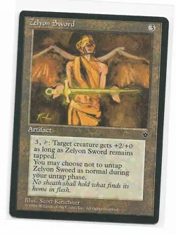 Magic the Gathering ~ MTG ~ 1x Zelyon Sword ~ M/NM ~ FALLEN EMPIRES - Image 1