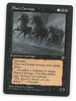 Magic the Gathering ~ MTG ~ 1x Black Carriage ~ Homelands ~ M/NM - Image 1