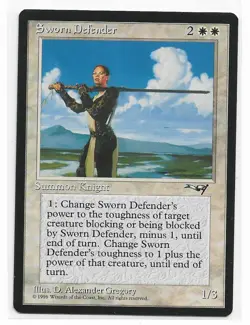 Magic the Gathering ~ MTG ~ 1x Sworn Defender ~ Alliances ~ M/NM - Image 1
