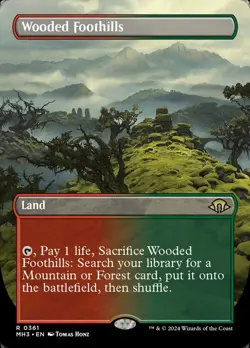 MTG - Wooded Foothills - Fanart Modern Horizons 3 - EDH / Playtest - Image 1