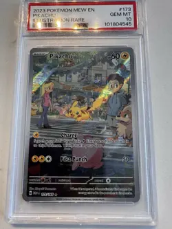 2023 POKEMON MEW EN-151 ILLUSTRATION RARE #173 PIKACHU PSA 10 - Image 2