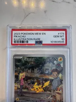 2023 POKEMON MEW EN-151 ILLUSTRATION RARE #173 PIKACHU PSA 10 - Image 3