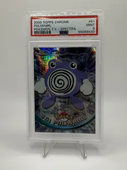 Topps Chrome Pokemon T.V. Poliwhirl Spectra PSA 9 - Image 1
