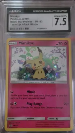 CGC 7.5 Mimikyu Holo #SM163 2019 Pokemon Sm Black Star Promo - Image 1