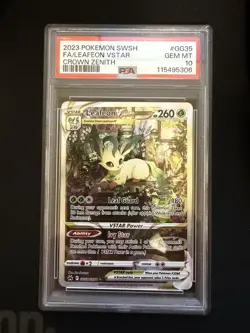 2023 Pokemon SWSH Crown Zenith Leafeon VST Galarian Gallery #GG35/GG70 PSA 10 - Image 1
