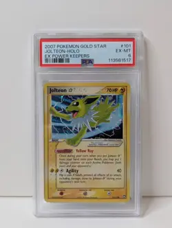 2007 POKEMON EX POWER KEEPERS GOLD STAR #101 JOLTEON-HOLO PSA 6 - Image 1