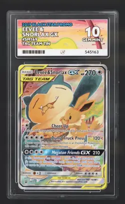 Eevee & Snorlax GX | SM169 | Pokemon TCG | Promo | ACE 10 PERFECT tag team up - Image 1