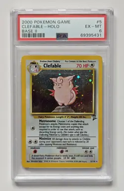 Clefable | Base Set 2 | 5/130 | Pokemon TCG WOTC | Holo Rare | PSA 6 - Image 1