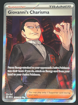 Pokemon Giovanni’s Charisma 197/165 Full Art SR Scarlet & Violet 151 NM - Image 1