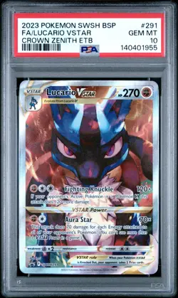 Lucario Vstar Alt Art Promo PSA 10 Pokemon Crown Zenith SWSH291 - Image 1