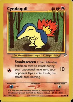 Cyndaquil 61/105 Common WOTC Neo Destiny Pokemon - Image 1