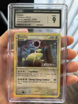 Snorlax Call of Legends Prerelease 33/95 CGC 9 Mint Pokemon 2011 Promo Rare - Image 1