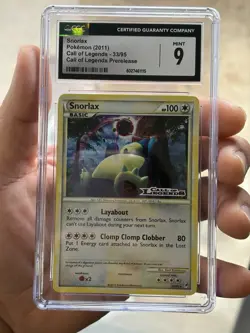 Snorlax Call of Legends Prerelease 33/95 CGC 9 Mint Pokemon 2011 Promo Rare - Image 2