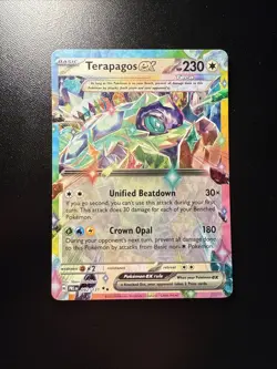 FREE SHIPPING Pokemon Terapagos ex 128/142 SCR Stellar Crown NM Near Mint - Image 1