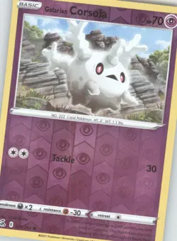 Galarian Corsola Reverse Holo Pokemon tcg SWSH08: Fusion Strike #117/264 - Image 1