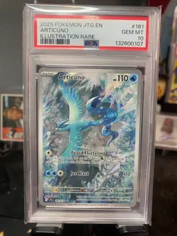 2025 pokemon jtg en #161 articuno PSA GEM 10 illustration rare - Image 1