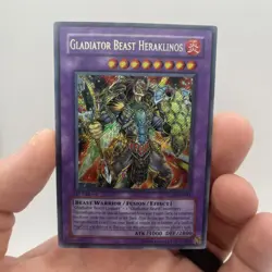 Yugioh Gladiator Beast Heraklinos GLAS-EN044 1st Edition Secret Rare - Image 1