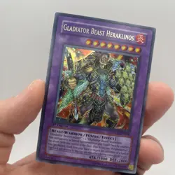 Yugioh Gladiator Beast Heraklinos GLAS-EN044 1st Edition Secret Rare - Image 2