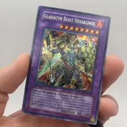 Yugioh Gladiator Beast Heraklinos GLAS-EN044 1st Edition Secret Rare - Image 3