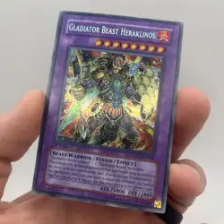 Yugioh Gladiator Beast Heraklinos GLAS-EN044 1st Edition Secret Rare - Image 4