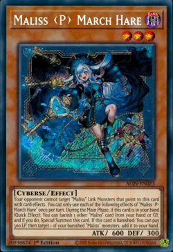 Yugioh Maliss P March Hare ALIN-EN023 Secret Rare 1st Edition - Image 1