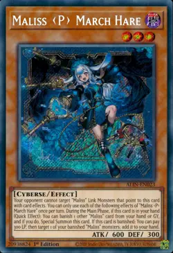 Yugioh Maliss P March Hare ALIN-EN023 Secret Rare 1st Edition - Image 3