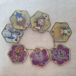 Yu-Gi-Oh! Vintage Takahashi Metal Medallions Hexors Coins Tags Lot Of 7 Coins - Image 1