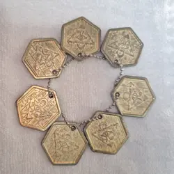 Yu-Gi-Oh! Vintage Takahashi Metal Medallions Hexors Coins Tags Lot Of 7 Coins - Image 2