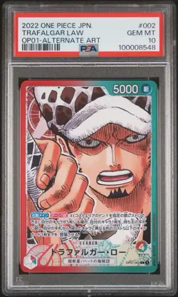 2022 One Piece JPN OP01-ROMANCE Dawn Alternate Art #002 Trafalgar Law, PSA 10 - Image 1