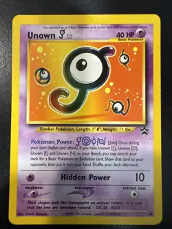 Pokemon TCG Unown Black Star Promo Card J #38 - Image 1