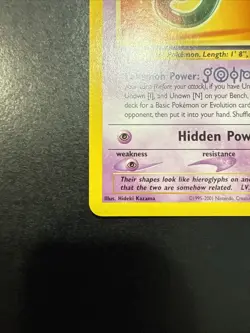 Pokemon TCG Unown Black Star Promo Card J #38 - Image 2