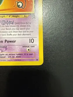 Pokemon TCG Unown Black Star Promo Card J #38 - Image 3