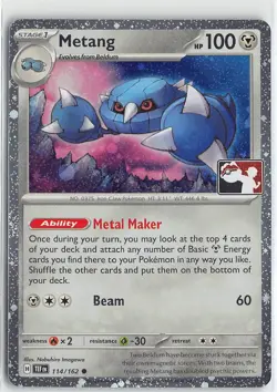 Pokemon Prize Pack Series Cards Stamped Foil Common #14/162 Metang - Image 1