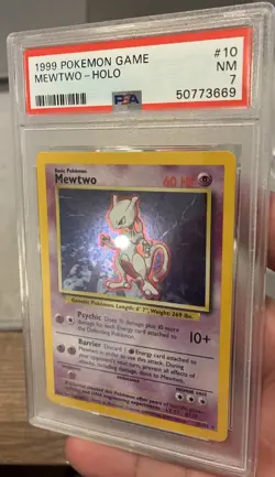 Pokemon TCG 1999 Mewtwo Holo Base Set PSA 7 10/102 Psychic Rare Card - Image 3