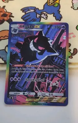 Fan Made Pokemon TCG Pocket Gengar EX Holographic Pokemon ART CARD - Image 1