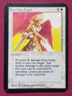 Magic The Gathering LIMITED EDITION ALPHA GUARDIAN ANGEL white card MTG - Image 1