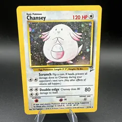 Pokemon TCG Chansey Base Set 2 3/130 Rare Holo Shiny Vintage WOTC Game Card Mp - Image 1