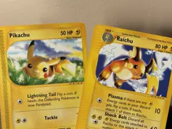 Raichu & Pikachu - Expedition 061/165 and 124/165 Rare e-Reader Pokemon Card LP - Image 4
