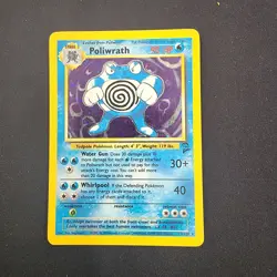 Vintage Pokemon Poliwrath Base Set 2 Holo Rare Card TCG MP 90s - Image 1