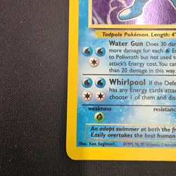 Vintage Pokemon Poliwrath Base Set 2 Holo Rare Card TCG MP 90s - Image 5