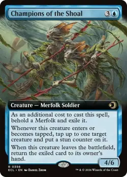 x1 Champions of the Shoal - Foil - Extended Art R MTG Lorwyn Eclipsed M/NM, Engl - Image 1